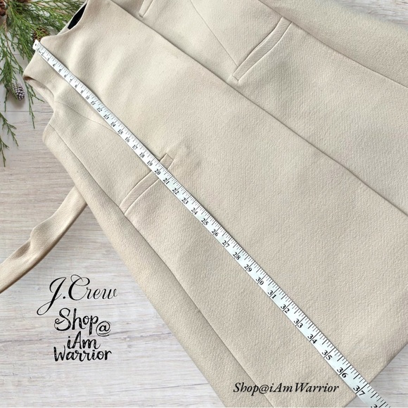 J.Crew ivory long sleeveless double cloth belted layering vest *shop@iamwarrior - Picture 10 of 13